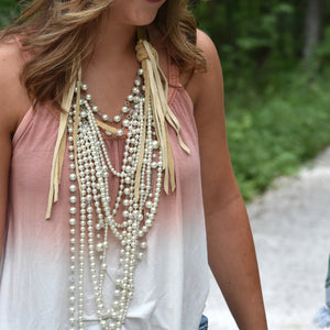 Leather & Pearls Necklace